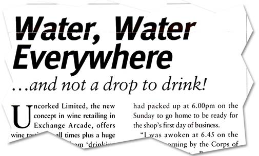 Broadgate Broadsheet October 1994 Uncorked flood story